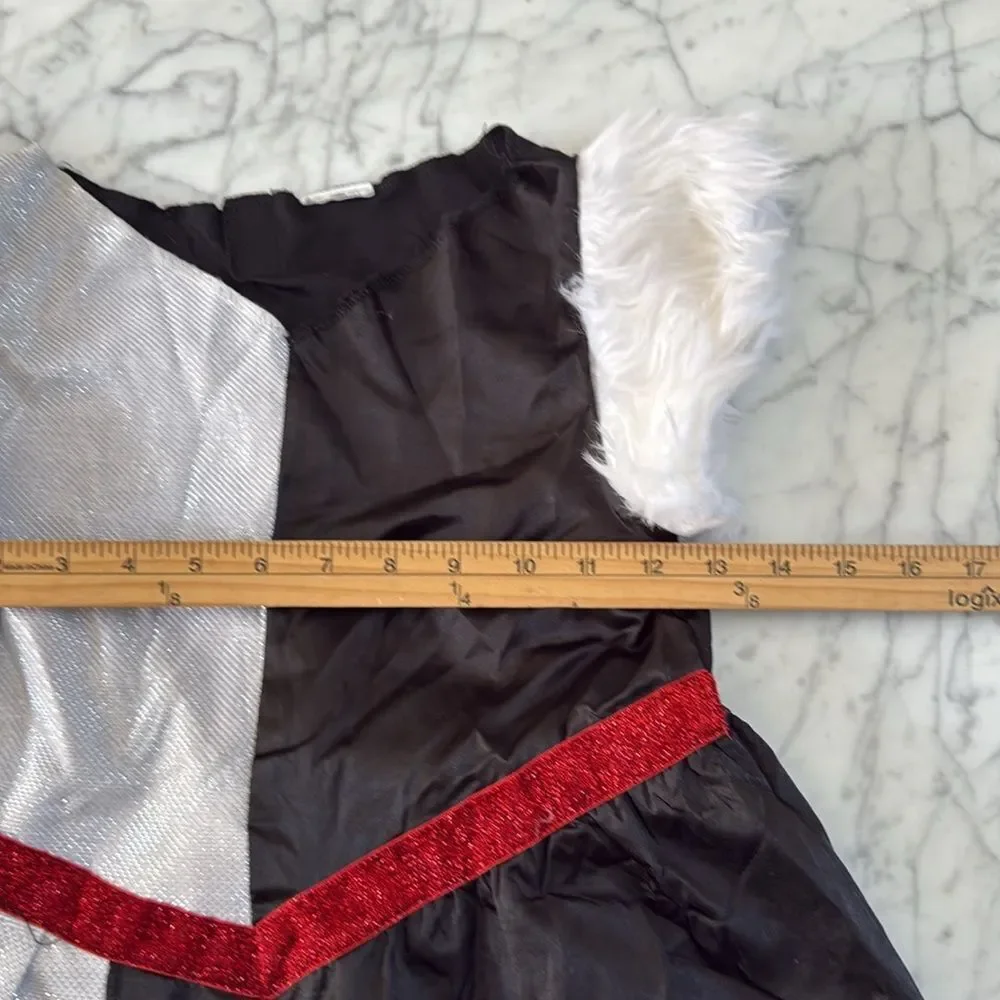 Disney Villain Cruella De Vil Halloween Costume Dress Child Medium 7/8 Dalmation